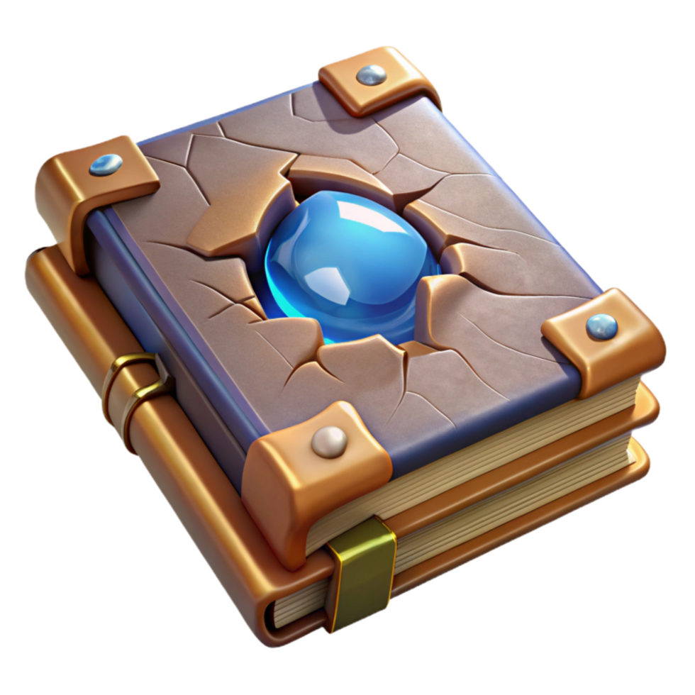 wonderful modern Magic Spellbook Through Cracked Tabletop Transparent Background original png