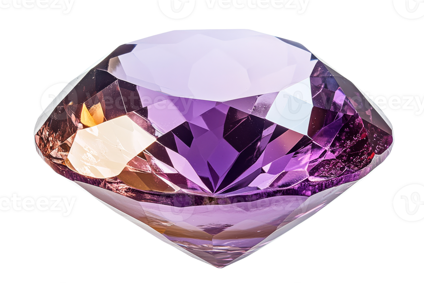 Vibrant purple gemstone on transparent background png