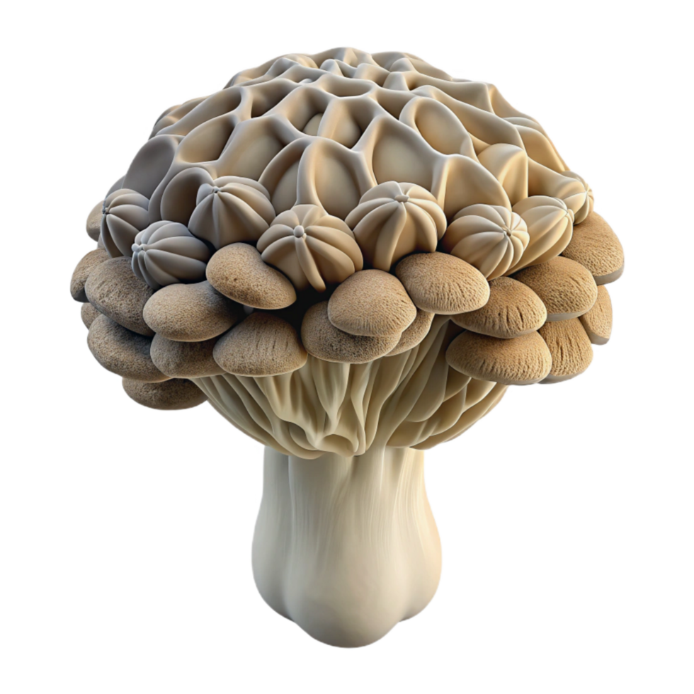 serene modern Maitake Mushroom Isolated with Layered Texture exclusive png