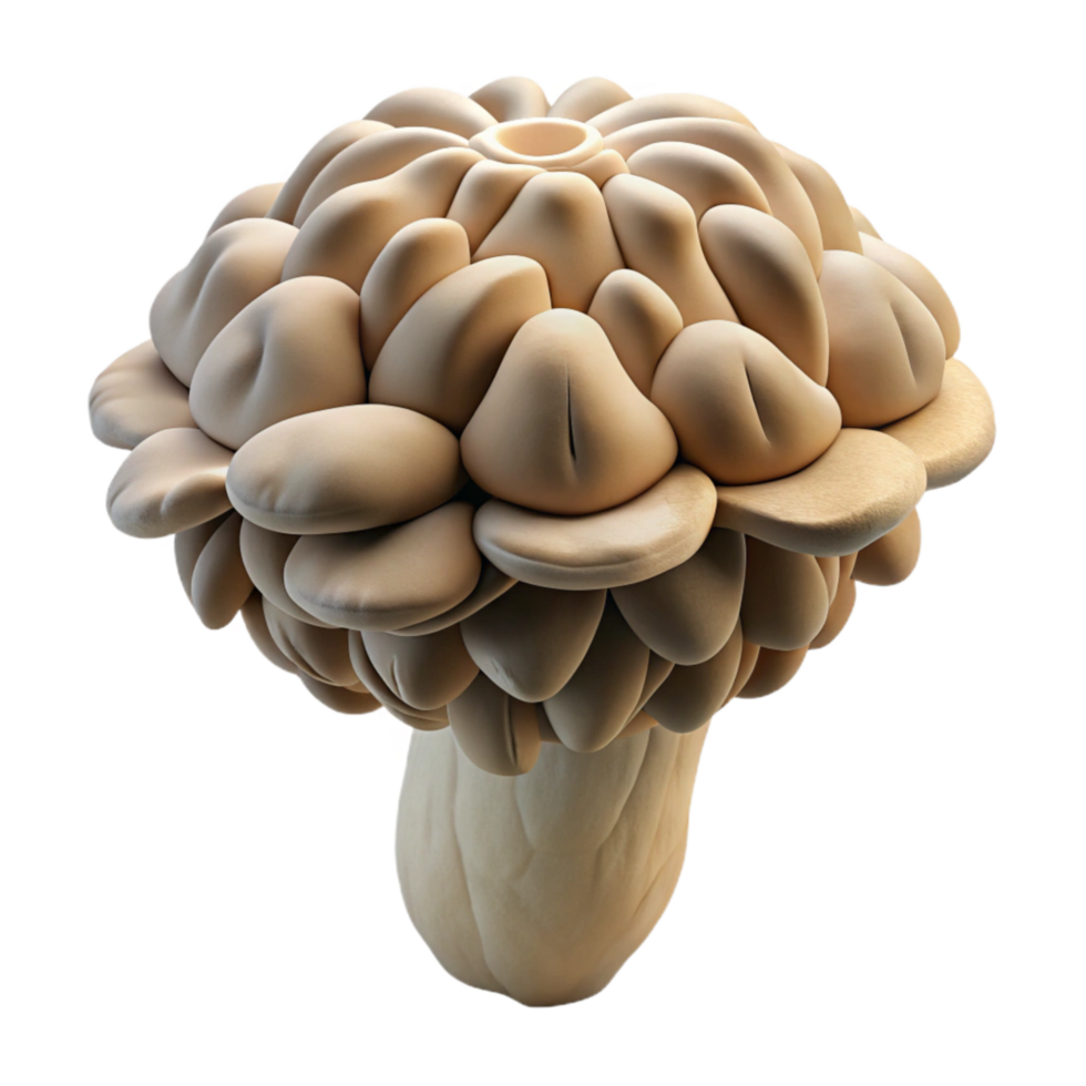 magnificent traditional Maitake Mushroom Isolated with Layered Texture authentic png