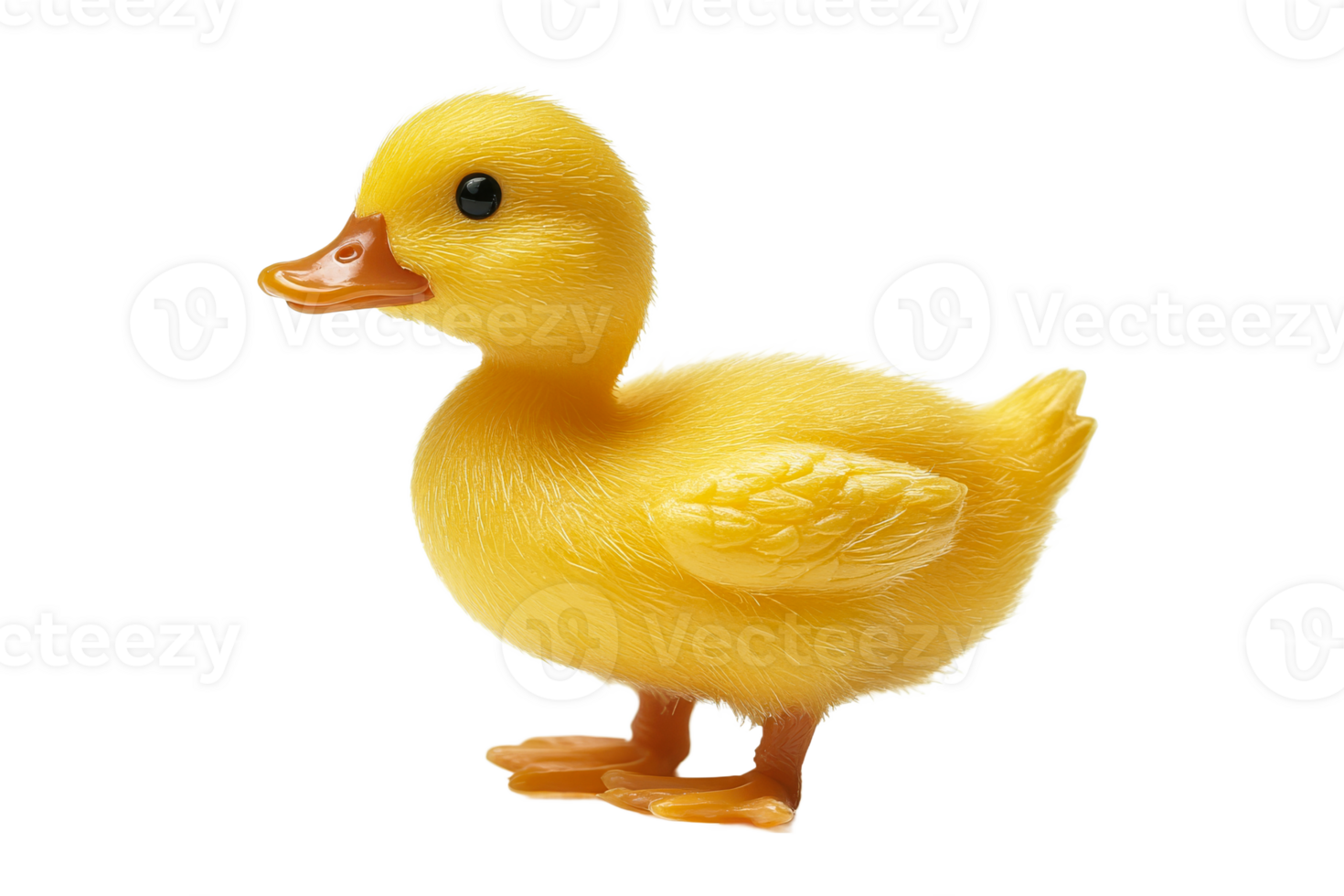 Cute yellow duckling toy with a transparent background png