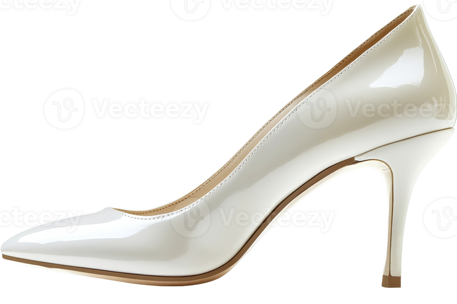 Elegant white high heel on transparent background png