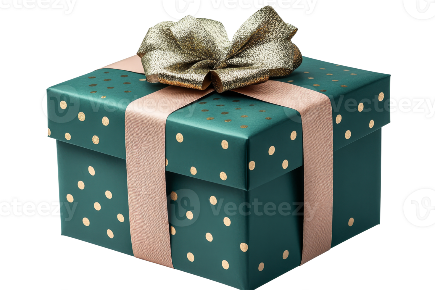Gold accented gift box on transparent background png
