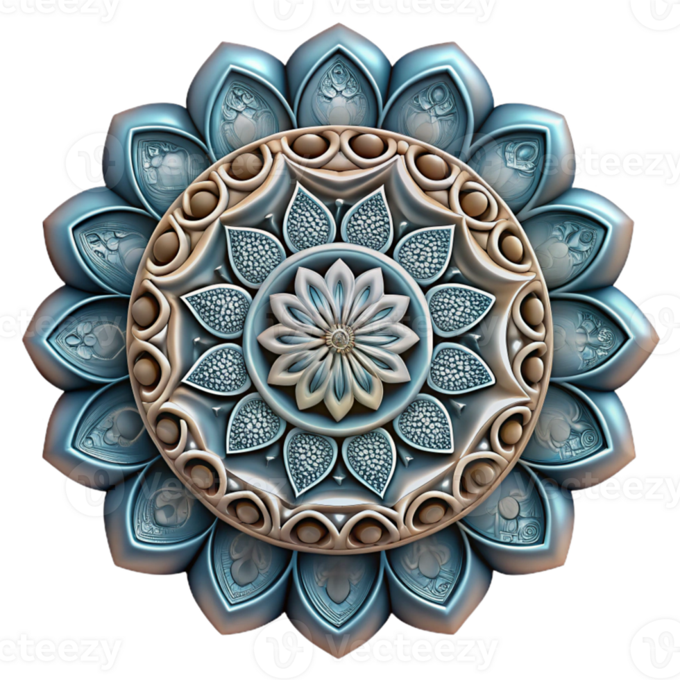 vibrant artistic Mandala Design Isolated with Intricate Patterns exclusive png