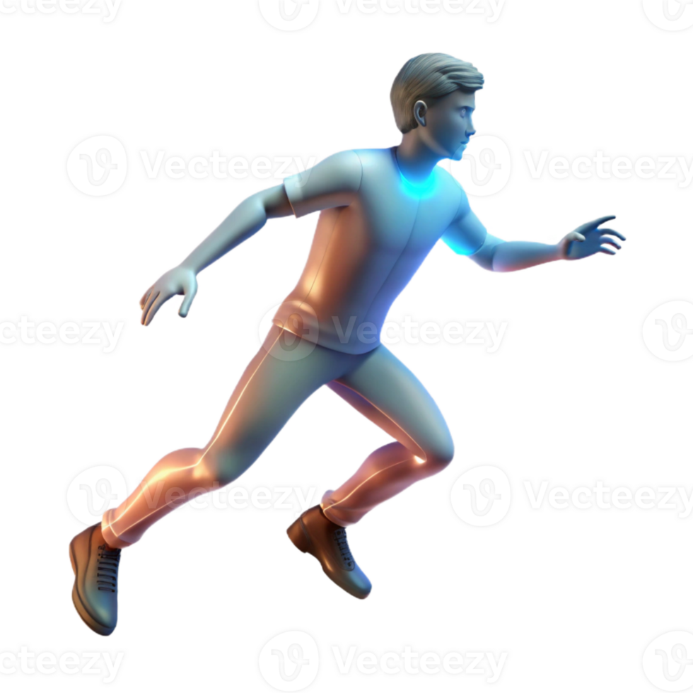 wonderful artistic Man Teleporting Silhouette White Background Transparent Background high quality png