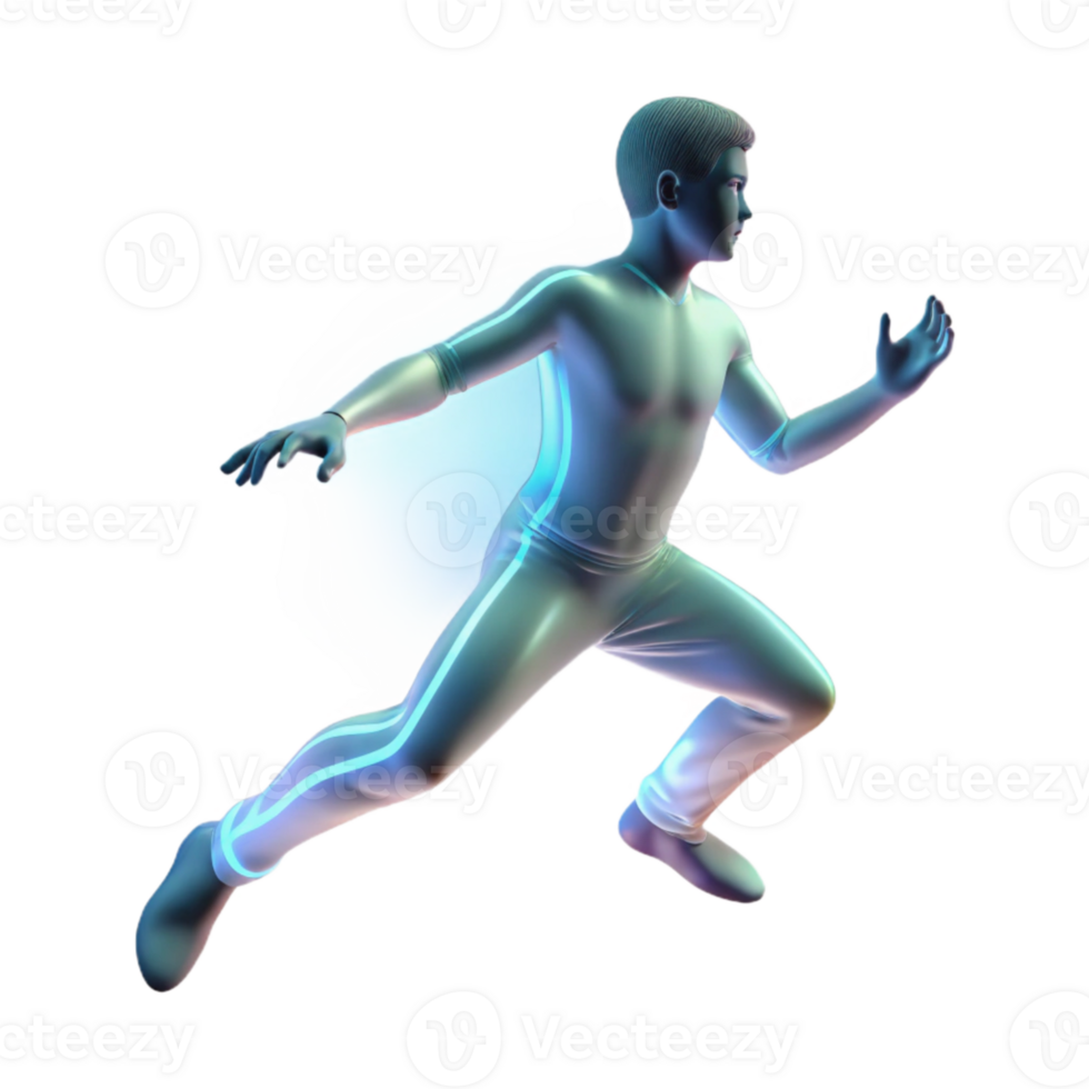 elegant modern Man Teleporting Silhouette White Background Transparent Background detailed png