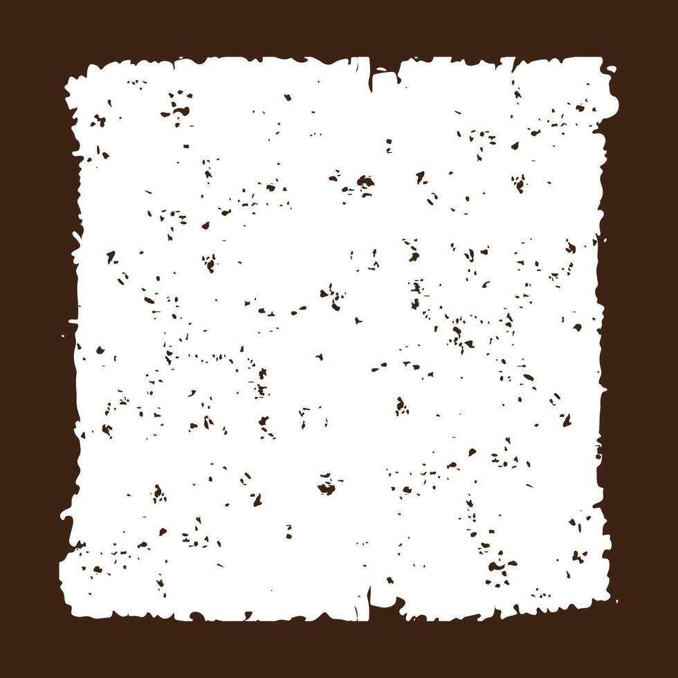 Square Dark Brown Rustic Rough Torn Paper Frame Background Vintage Retro Style with Blank Space vector