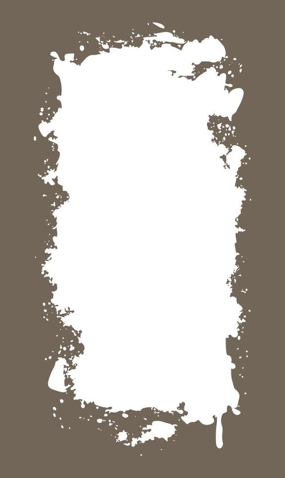 Vertical Abstract Grey Rustic Rough Frame Background Vintage Retro Style with White Blank Space vector
