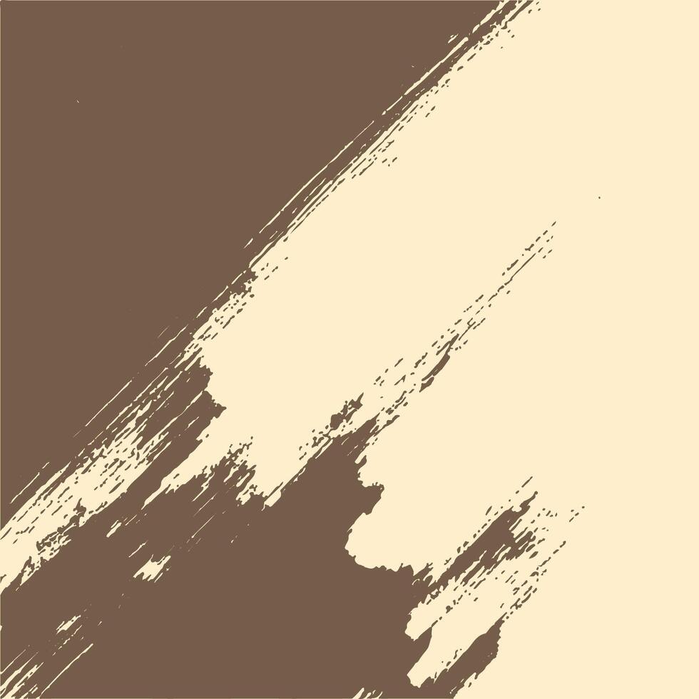 Abstract Brown Paint Brush Stroke on Cream Square Background vector