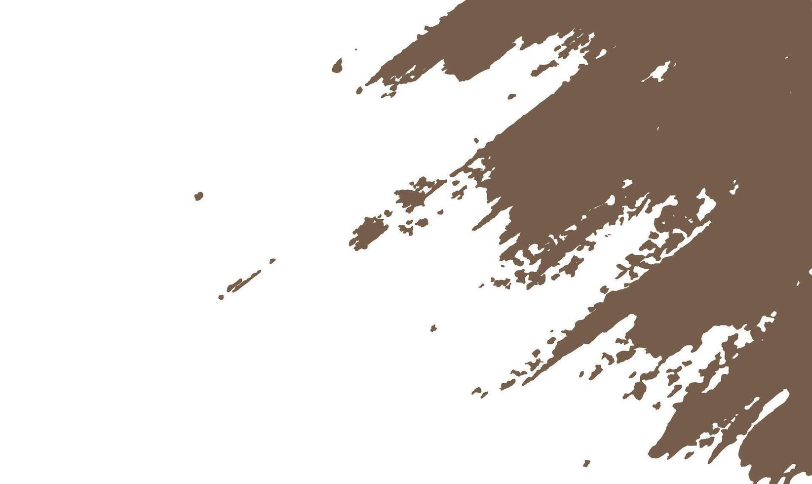 Minimalist Abstract Brown Paint Brush Stroke on White Isolated Horizontal Background vector