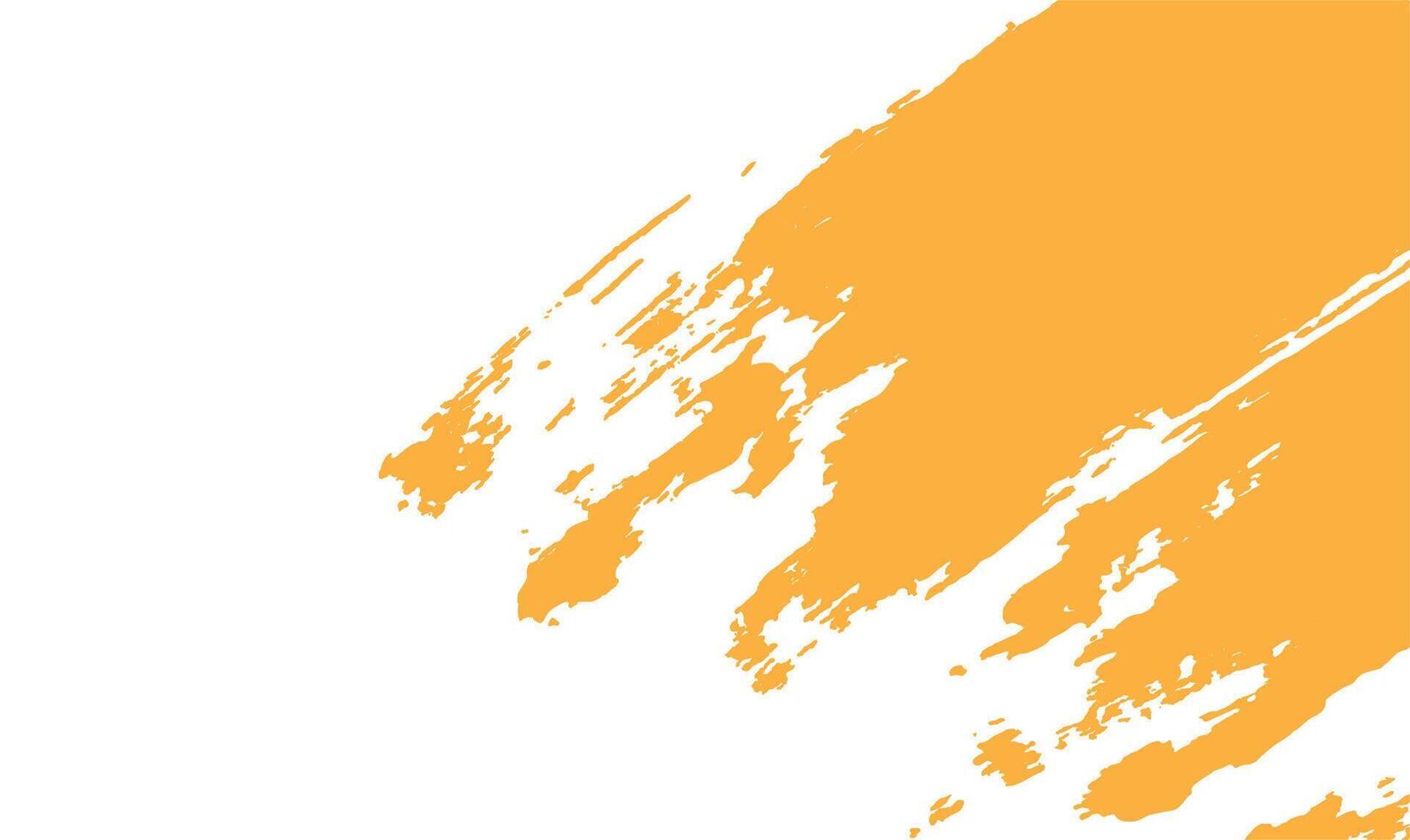 Abstract Yellow Paint Brush Stroke on White Isolated Horizontal Background vector