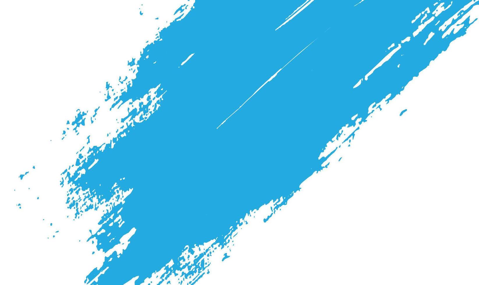 Abstract Blue Paint Brush Stroke on White Isolated Horizontal Background vector