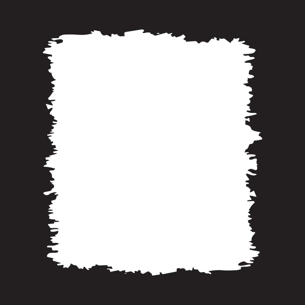 Square Black Rustic Rough Torn Paper Frame Background Vintage Retro Style with White Blank Space vector