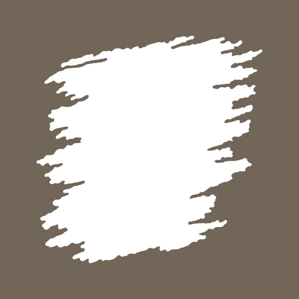 Minimalist Square Brown Slanted Brush Stroke Rough Frame Background with White Copy Space vector