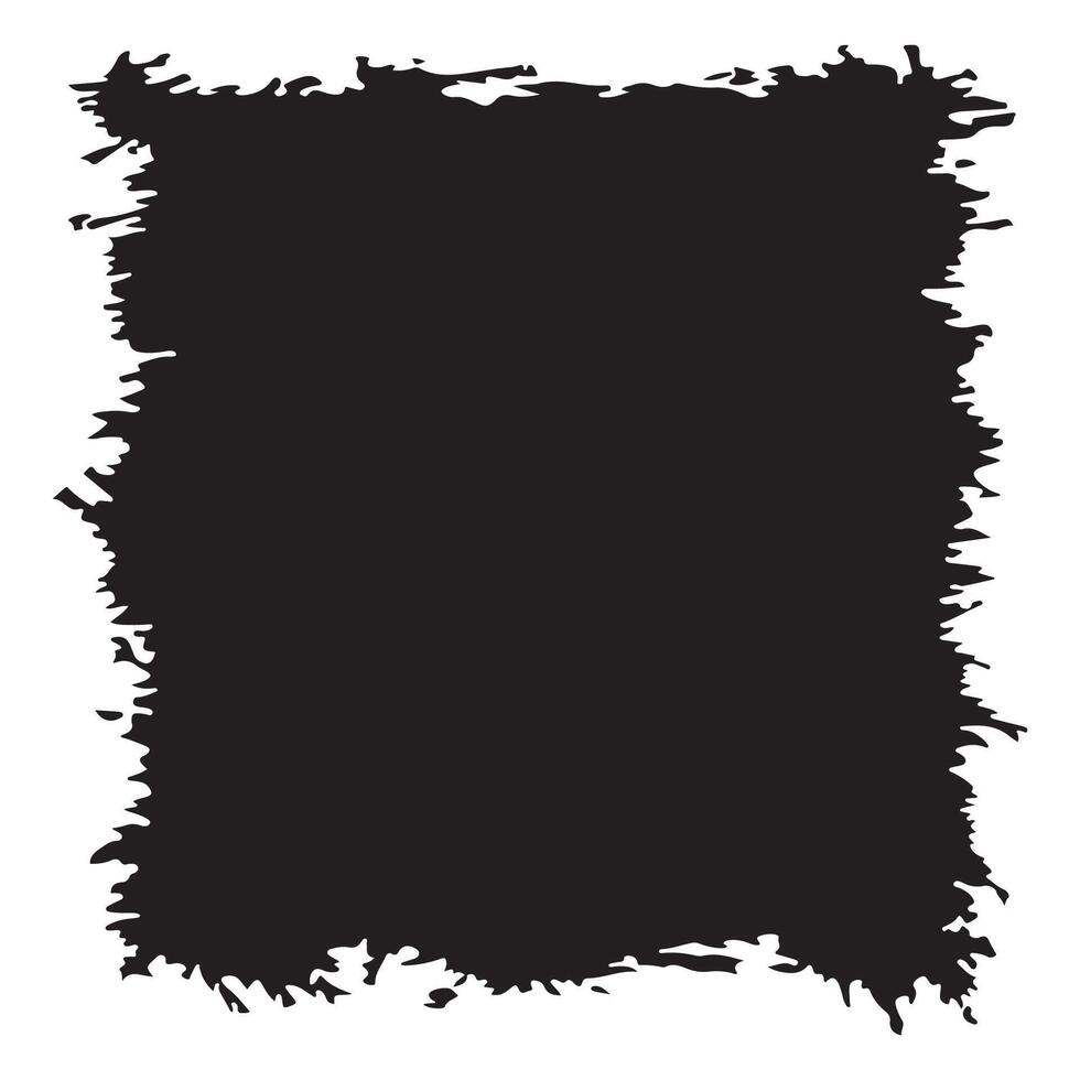 Minimalist Square Black Rustic Rough Torn Paper Frame Background Vintage Retro Style with Copy Space vector