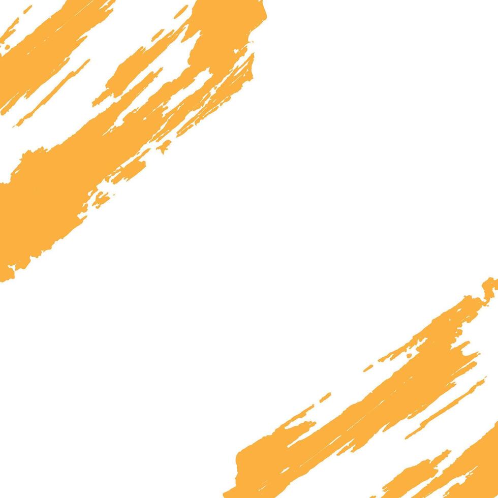 Abstract Yellow Paint Brush Stroke on White Square Background vector