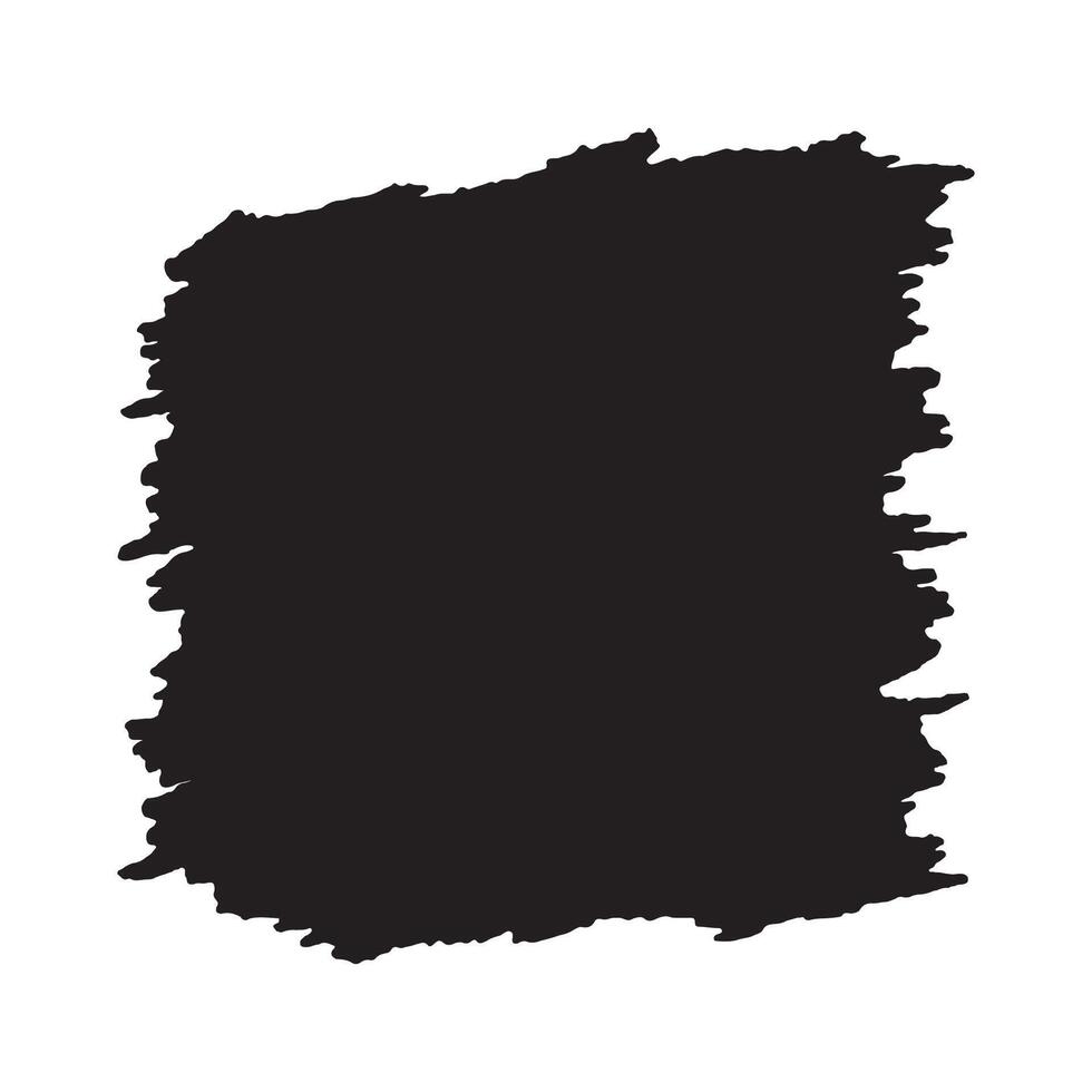 Abstract Square Black Slanted Brush Stroke Rough Frame Background with Copy Space vector