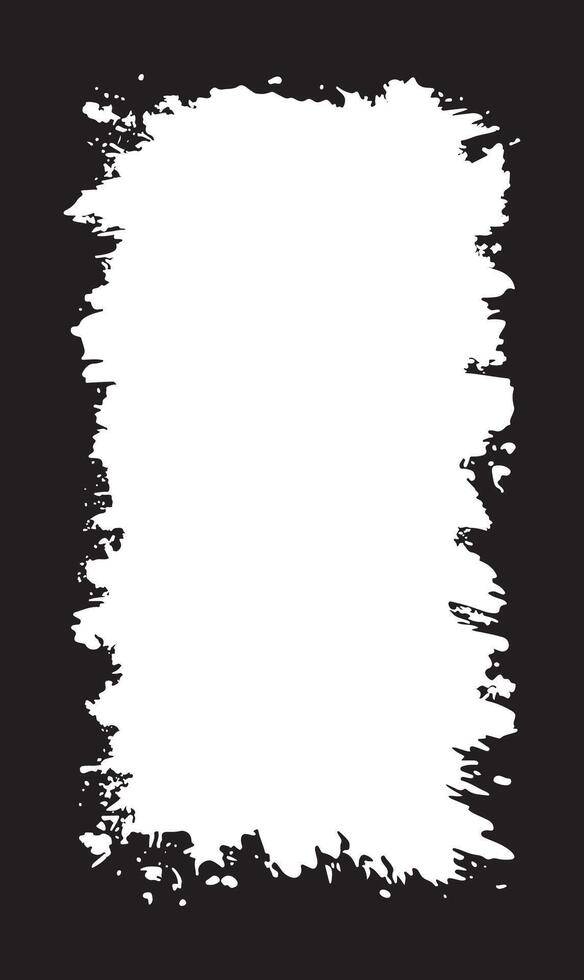 Simple Vertical Abstract Black Rustic Rough Frame Background Vintage Retro Style with White Copy Space vector