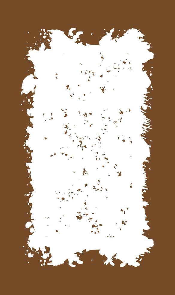 Vertical Abstract Brown Rustic Rough Frame Background Vintage Retro Style with White Empty Space vector