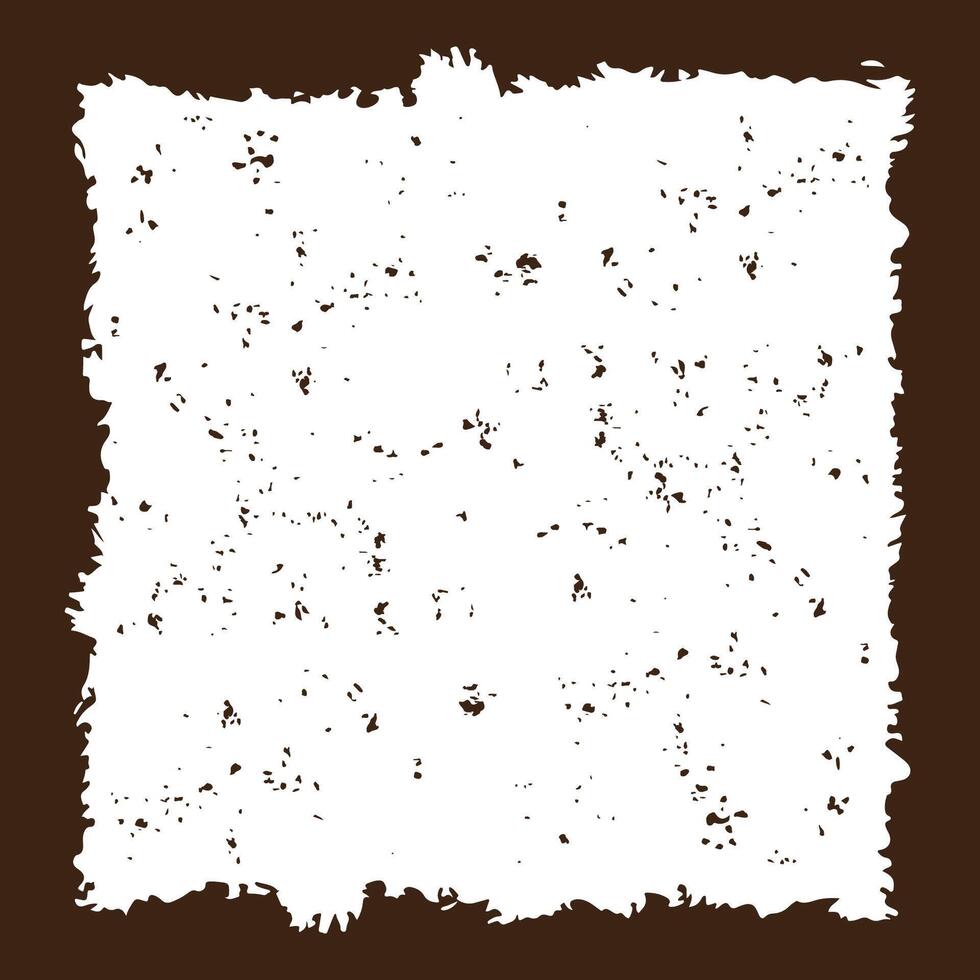 Square Dark Brown Rough Torn Paper Frame Background Vintage Retro Style with Empty Space vector
