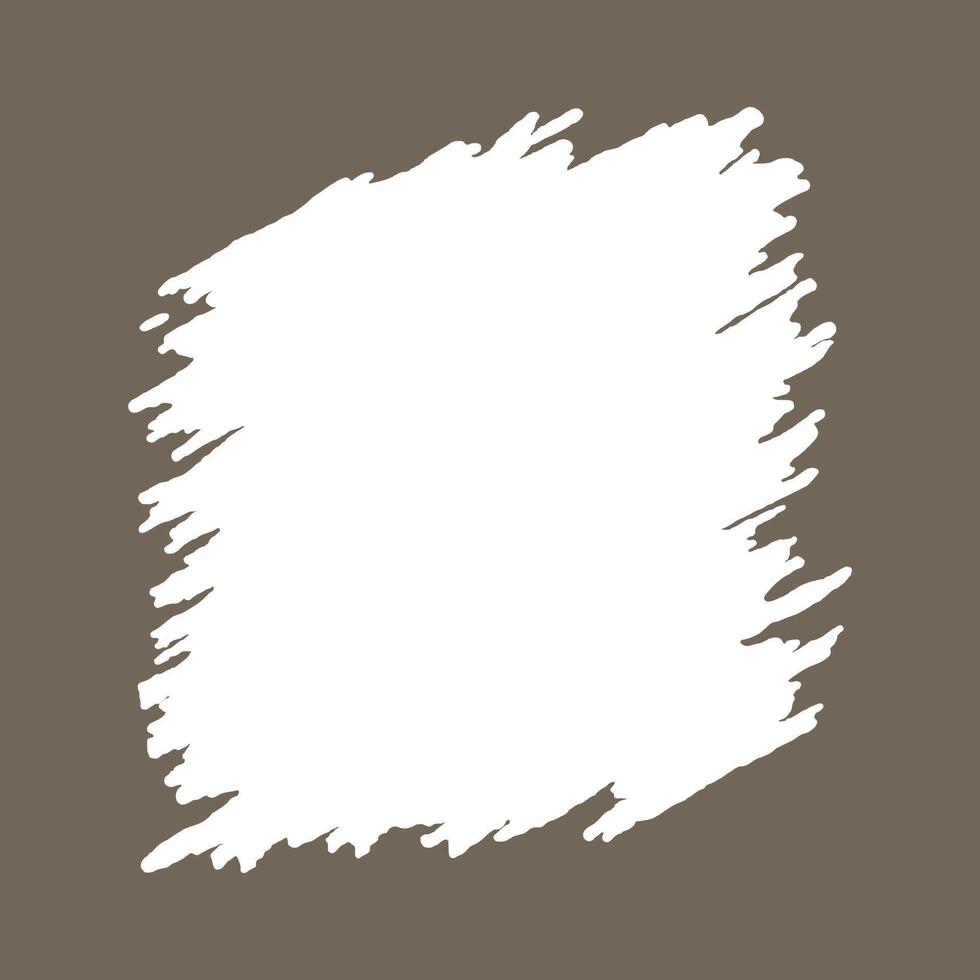 Square Brown Slanted Brush Stroke Rough Frame Background with White Empty Space vector