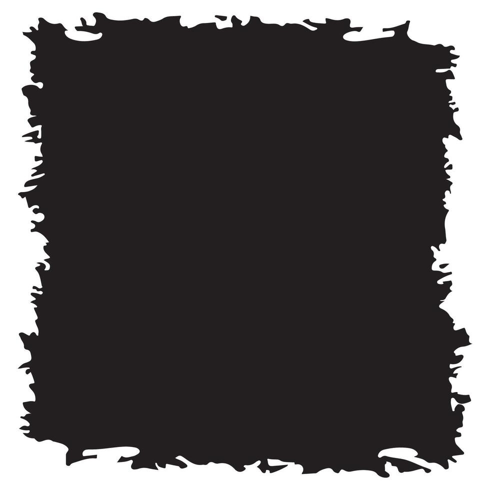 Simple Square Black Rustic Rough Torn Paper Frame Background Vintage Retro Style with Copy Space vector