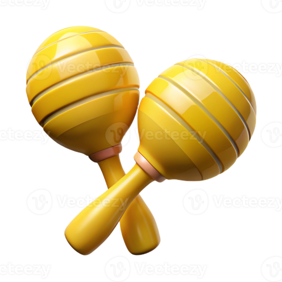 serene rustic Maracas Shaking Pair Yellow Cutout png