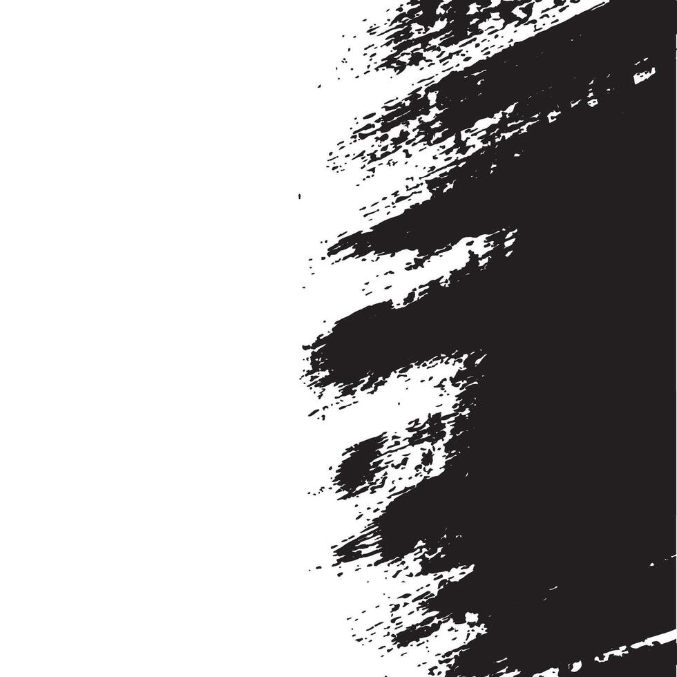 Simple Abstract Black Paint Brush Stroke on White Square Background vector