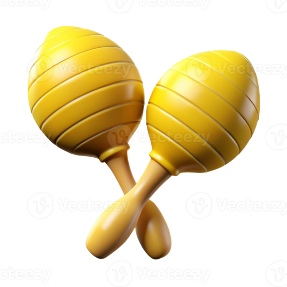 dramatic abstract Maracas Shaking Pair Yellow Cutout high resolution png