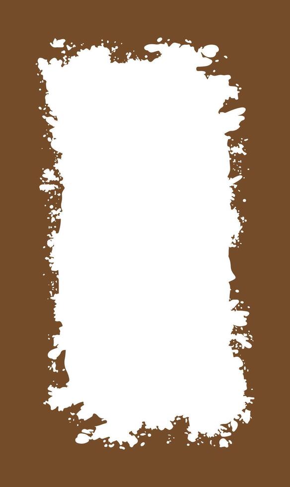 Vertical Abstract Brown Rustic Rough Frame Background Vintage Retro Style with White Blank Space vector