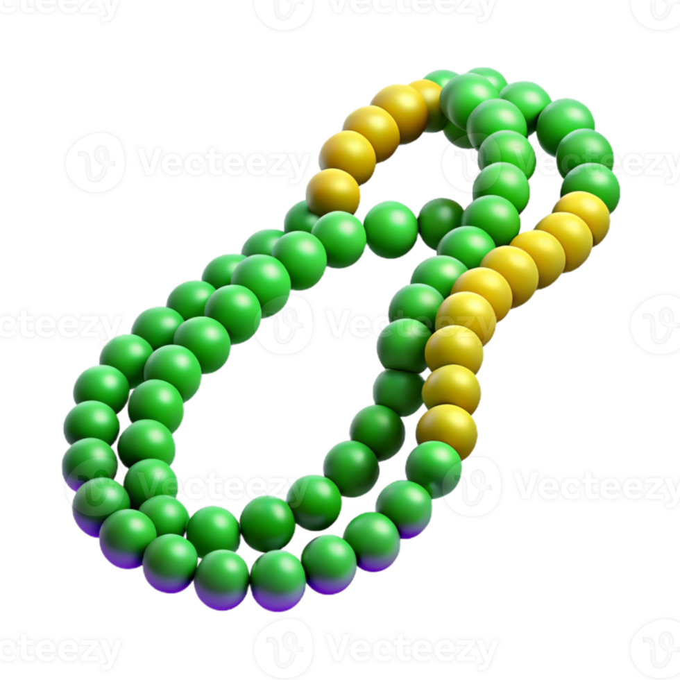 wonderful contemporary Mardi Gras Beads Beaded Green Transparent Background detailed png