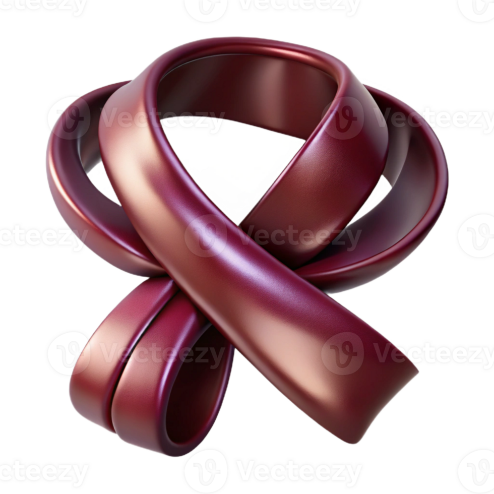 elegant modern Maroon Satin Ribbon Loop Isolated Cutout detailed png