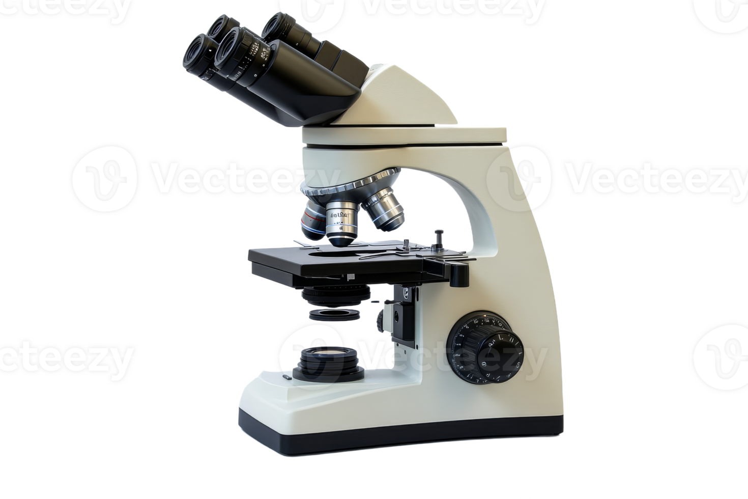 High quality laboratory microscope with multiple lenses png