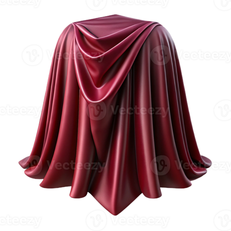 magnificent classic Maroon Velvet Drapery Fold Isolated Element detailed png