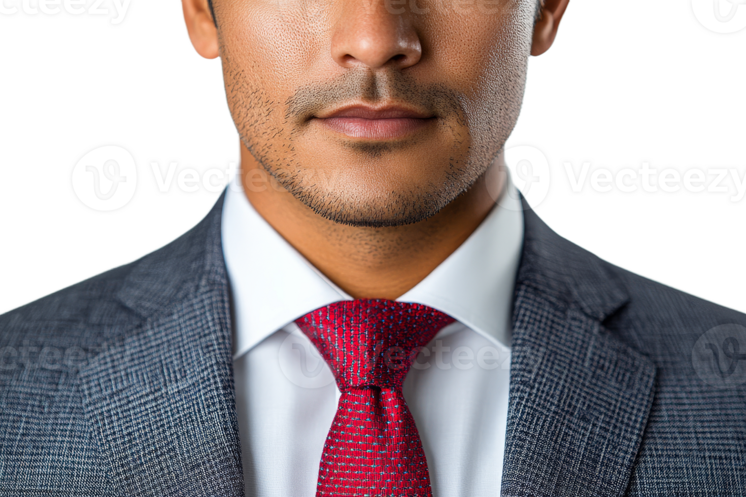 Professional man in suit with a red tie and clean appearance png