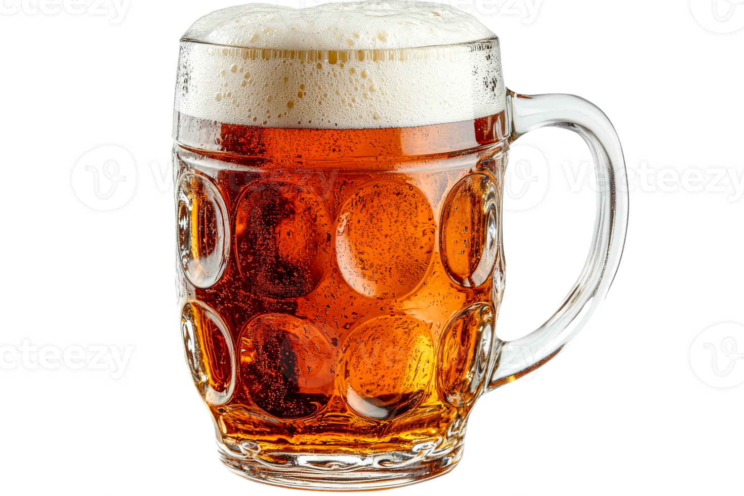 Craft beer served in a frosty glass mug with foam png