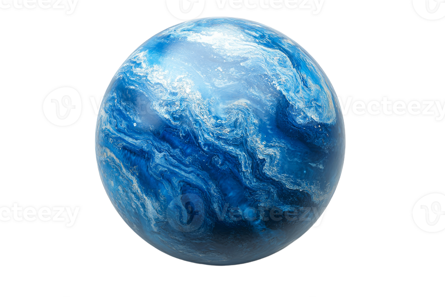 Beautiful blue planet with swirling ocean patterns png