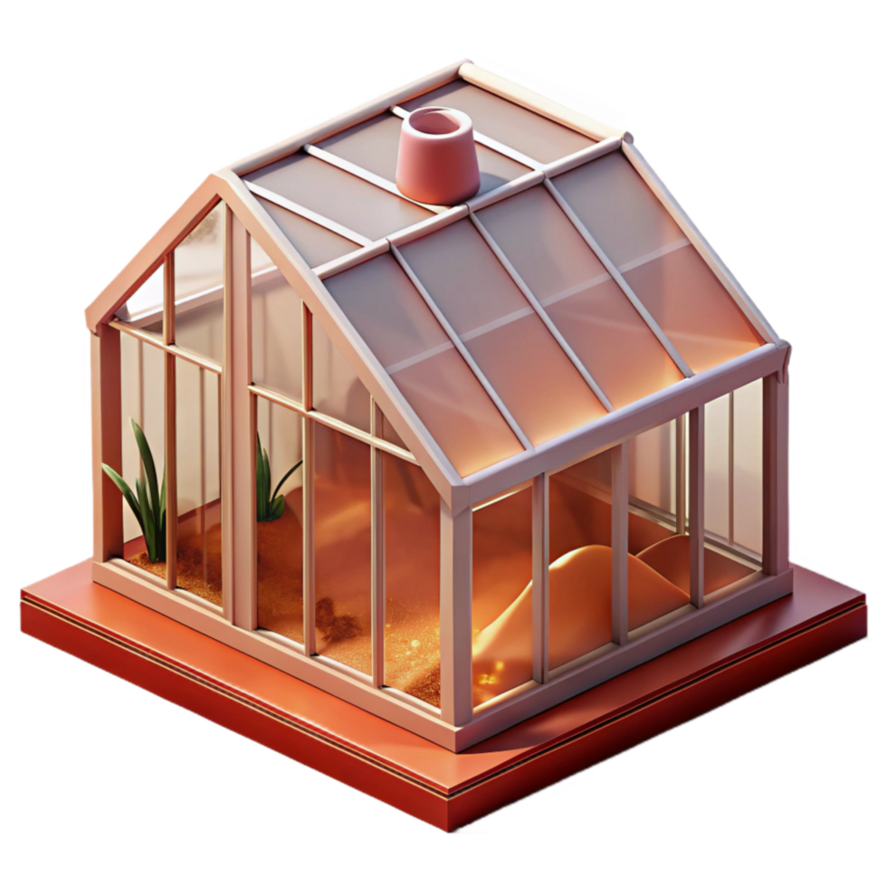 elegant minimalist Mars Surface Greenhouse Reddish Tint Cutout high quality png