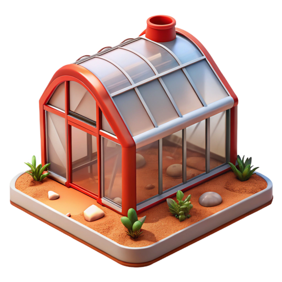 impressive rustic Martian Greenhouse Red Soil Cutout exclusive png