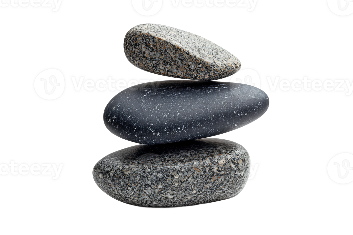 Stack of smooth stones on a transparent background png
