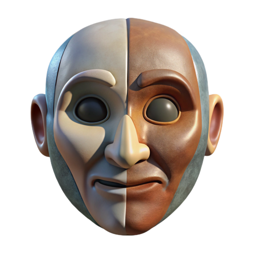 magnificent abstract Mask with Two Faces Drama Cutout detailed png