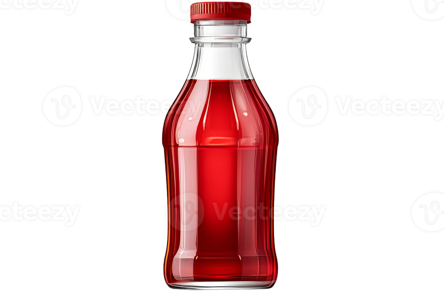 Bright red condiment bottle with transparent background png