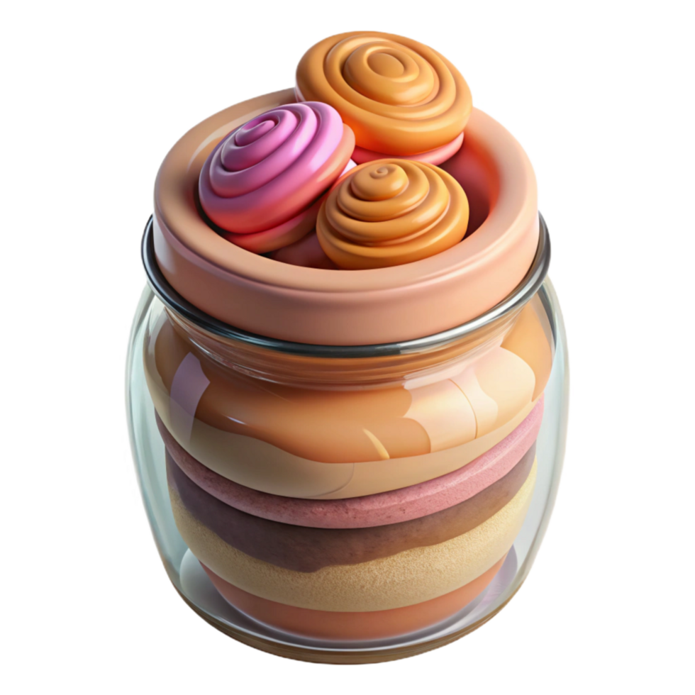 elegant classic Mason Jar Dessert Layered Sweet Treat Transparent Background high resolution png
