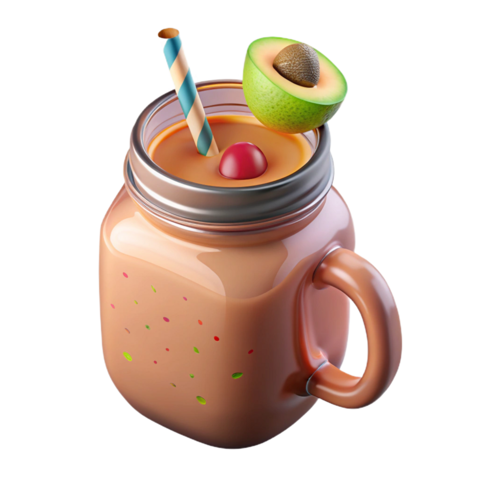 vibrant modern Mason Jar Smoothie Healthy Ingredients Transparent Background professional png