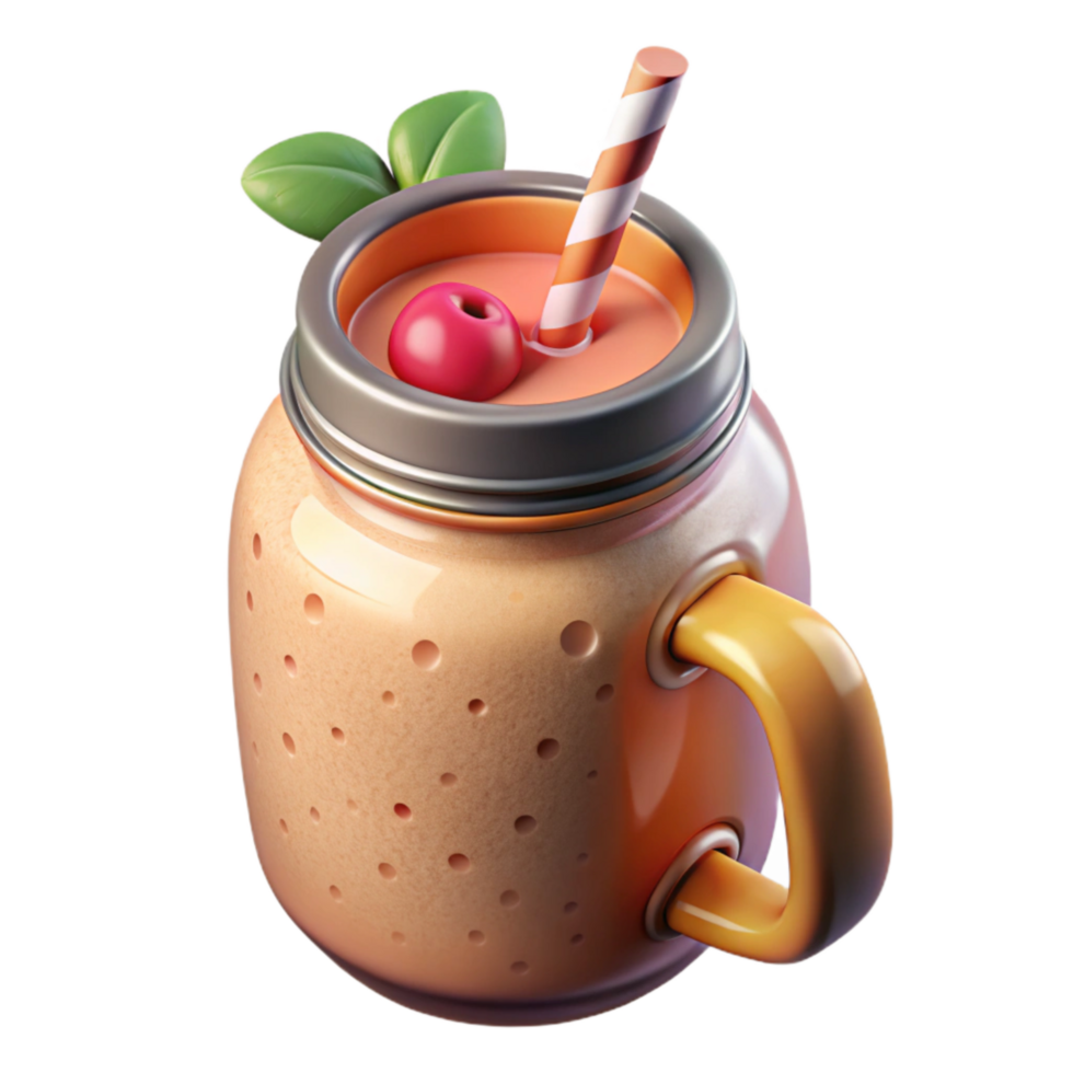 extraordinary artistic Mason Jar Smoothie Healthy Ingredients Transparent Background high quality png