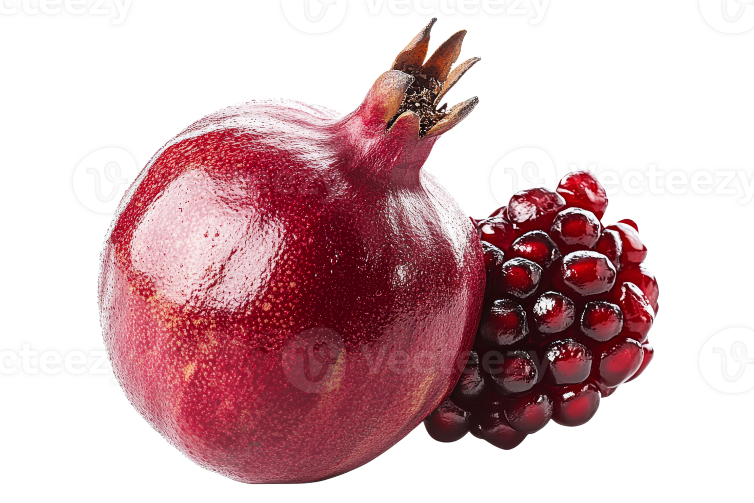 Pomegranate with seeds on a transparent background png
