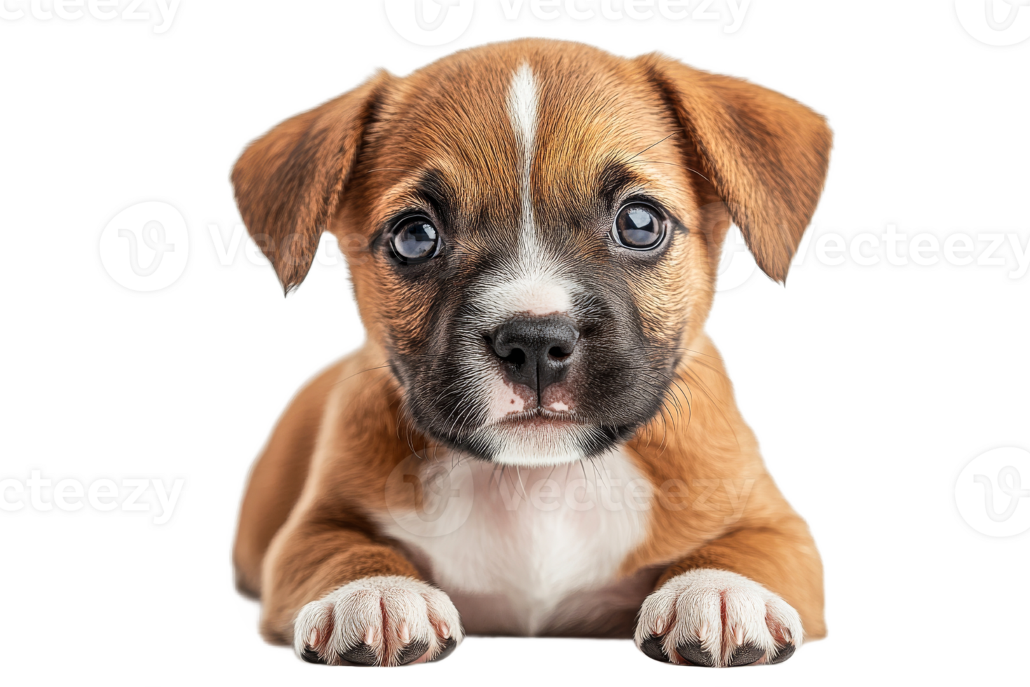Cute puppy lying on a transparent background png