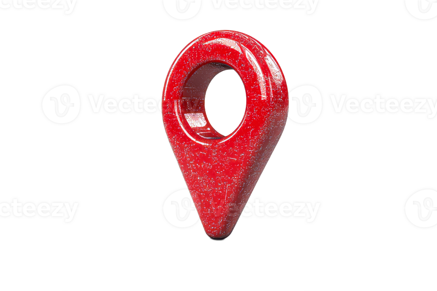Red location pin with transparent background for design use png
