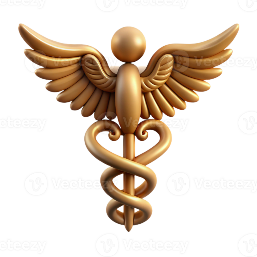 beautiful modern Medical Caduceus Symbol White Background Transparent high resolution png