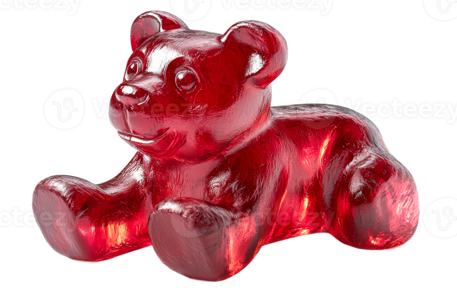 Red gummy bear on transparent background png